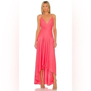 BCBGMAXAZRIA Cross-back High Low Gown